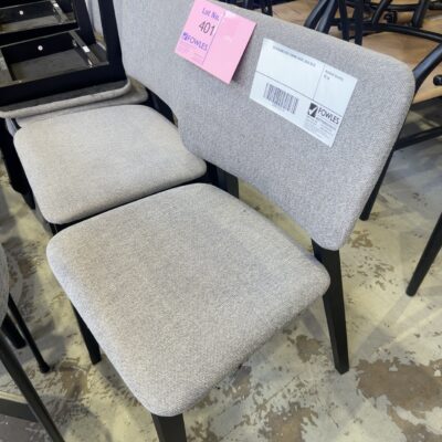 EX STAGING GREY DINING CHAIR, SOLD AS IS