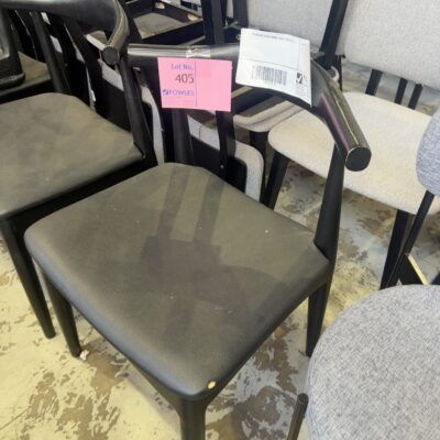 EX STAGING BLACK DINING CHAIR, SOLD AS IS