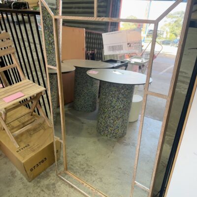 EX STAGING TIMBER MIRROR SOLD AS IS