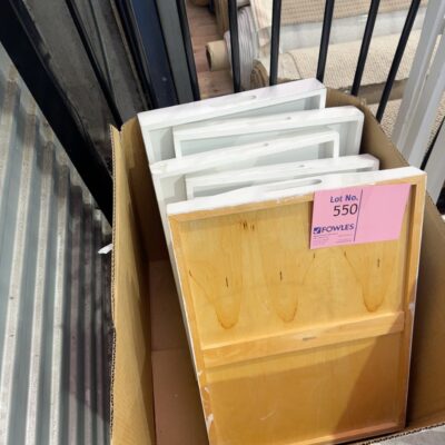 EX STAGING BOX OF WHITE TRAYS SOLD AS IS