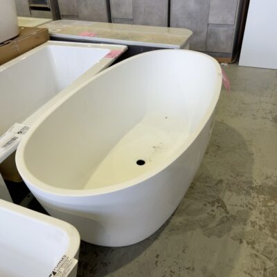 NEW VENICE 1500MM EGG SHAPED FREESTANDING MATTE WHITE ACRYLIC BATH