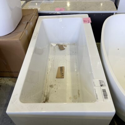 NEW LU1500 GLOSS WHITE ACRYLIC BACK TO WALL BATH SOLD AS IS