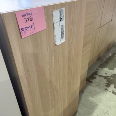 SAMPLE KITCHEN - OAK LAMINATE STORAGE CABINET, SOLD AS IS