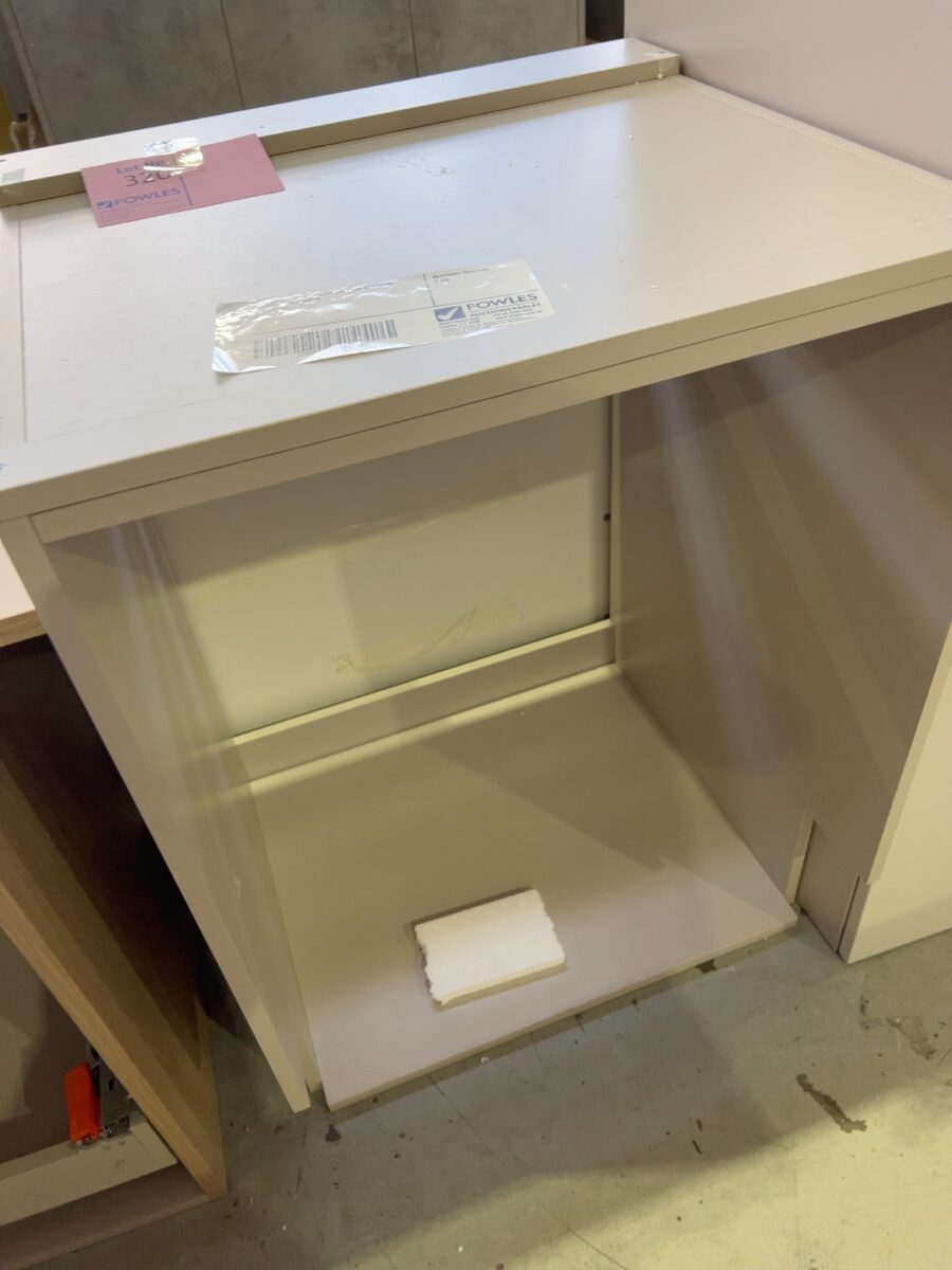 SAMPLE KITCHEN - D/W OR W/M STORAGE CABINET, SOLD AS IS