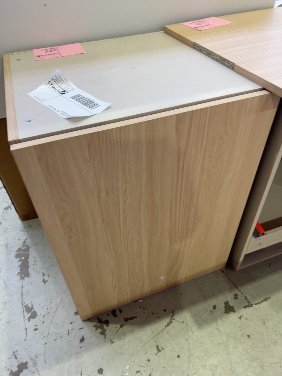 SAMPLE KITCHEN - OAK LAMINATE BASE CABINET SOLD AS IS