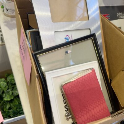 SECONDHAND - BOX OF ASSORTED PHOTO FRAMES, SOLD AS IS