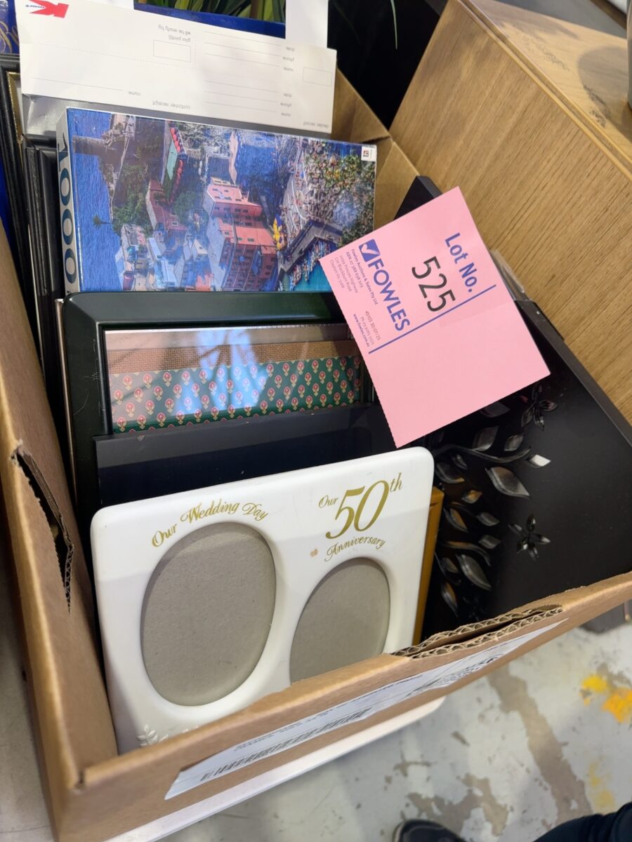 SECONDHAND - BOX OF ASSORTED PHOTO FRAMES, SOLD AS IS