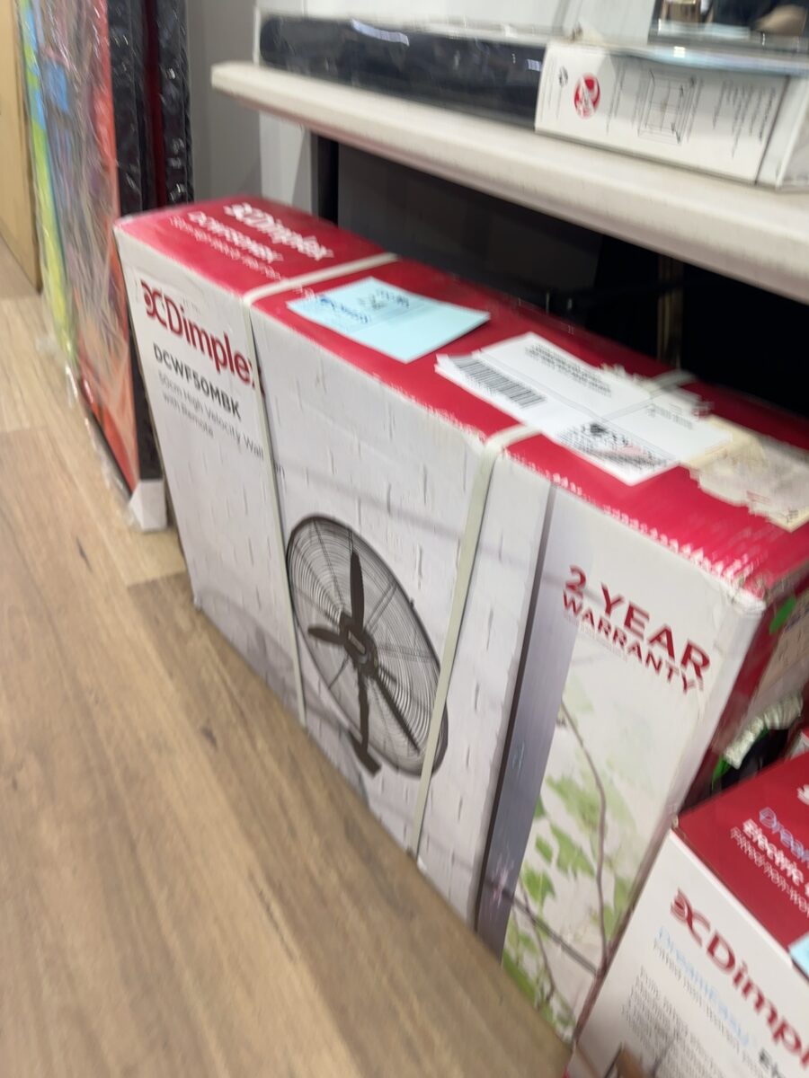 CARTON DAMAGE STOCK, DIMPLEX DCBOX50MBK 50CM BLACK BOX FAN WITH HANDLE, RRP$78, WITH 3 MONTH WARRANTY