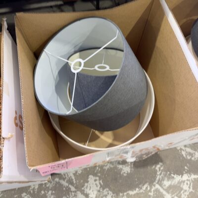 EX STAGING - BOX OF LAMP SHADES, SOLD AS IS