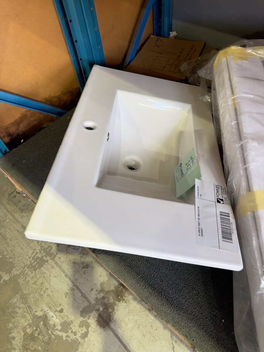 EX DISPLAY VANITY TOP, SOLD AS IS NO WARRANTY