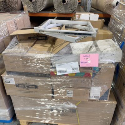 PALLET OF VANITY BOWLS AND BATHROOM ACCESSORIES, SOLD AS IS