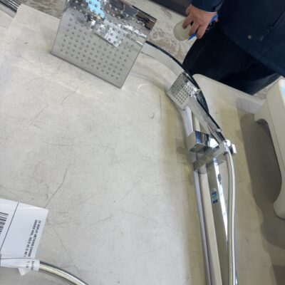 EX DISPLAY METHVEN CHROME DOUBLE SHOWER RAIL, SOLD AS IS NO WARRANTY
