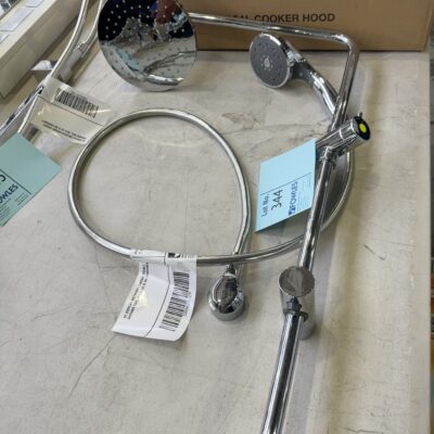 EX DISPLAY METHVEN CHROME DOUBLE SHOWER RAIL, SOLD AS IS NO WARRANTY