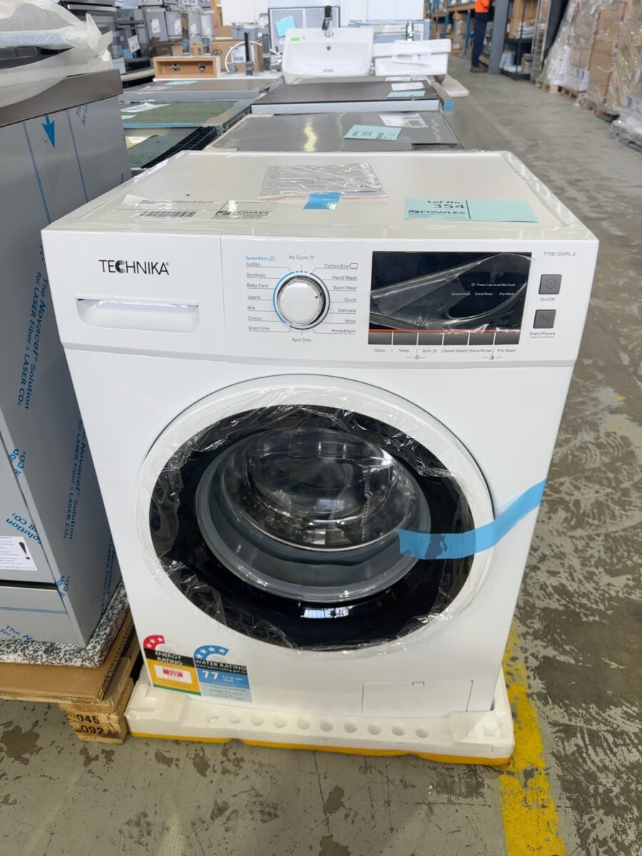 NEW TECHNIKA T75E1200FL-2, FRONT LOAD WASHING MACHINE 7.5KG SOLD AS IS NO WARRANTY