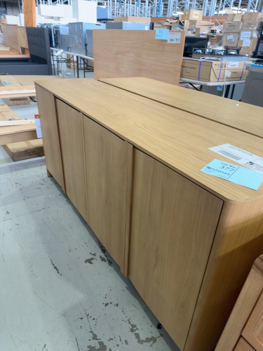 EX DISPLAY ERIN OAK NATURAL 1800MM BUFFET WITH TIMBER HANDLES RRP$2195 SOLD AS IS