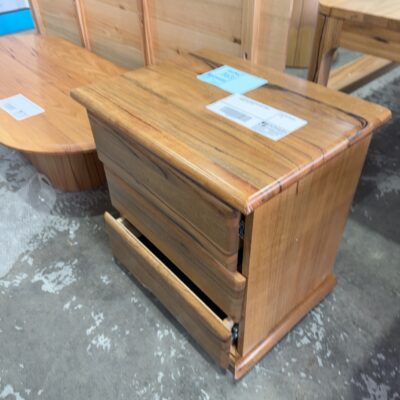 EX DISPLAY PEMBERTON MARRI TIMBER BEDSIDE, SOLD AS IS