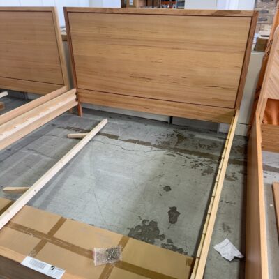 CLEARANCE JEDDA KING SIZE BED FRAME, MESSMATE TIMBER, SOLD AS IS