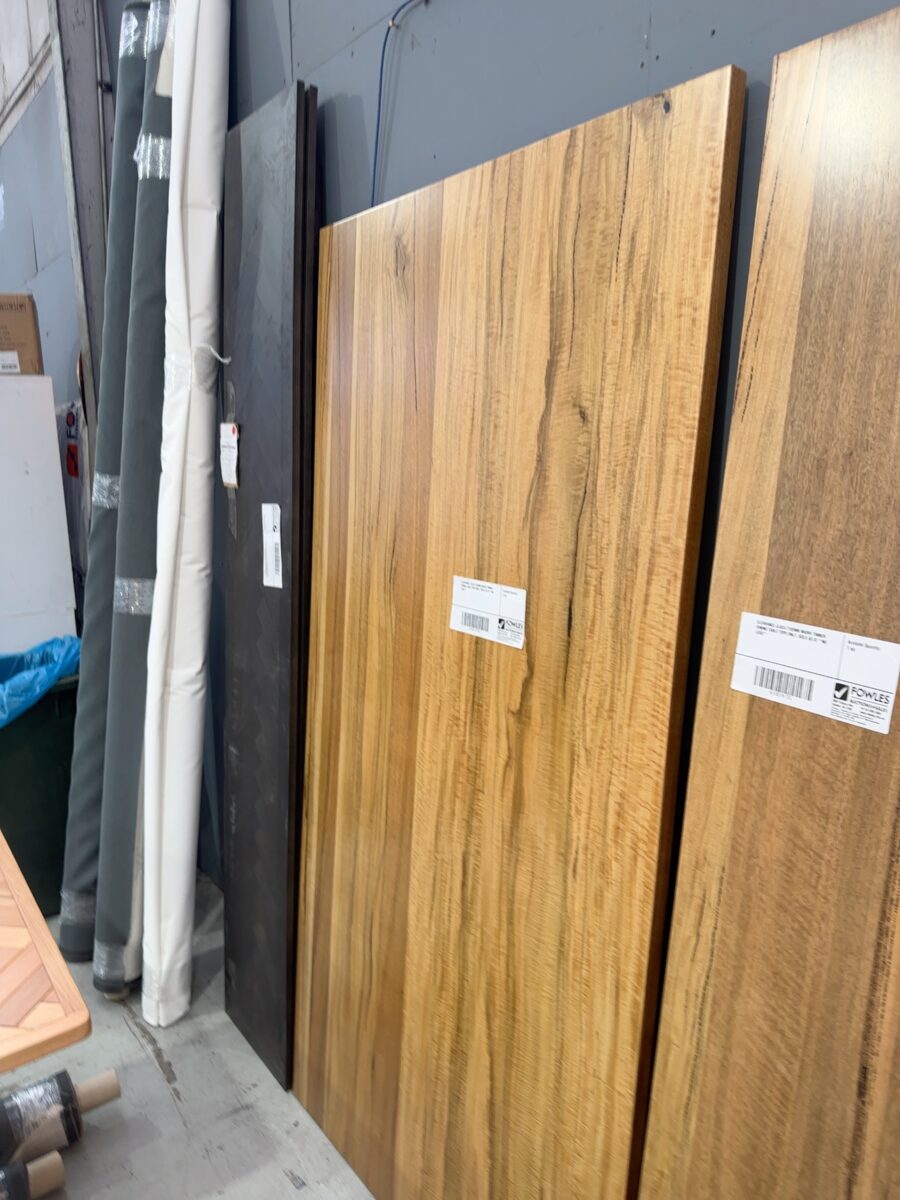 CLEARANCE LUCA 2100MM MARRI TIMBER DINING TABLE TOPS ONLY, SOLD AS IS **NO LEGS**