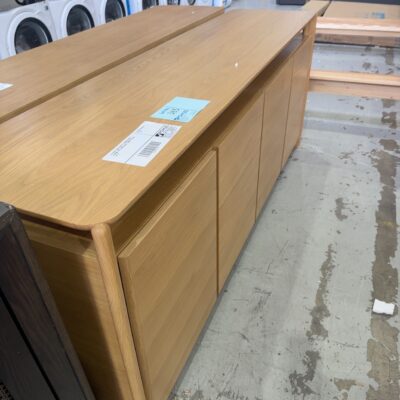 EX DISPLAY ARIES BUFETT, AMERICAN OAK 2000MM, WITH OPEN SHELF, RRP57 SOLD AS IS