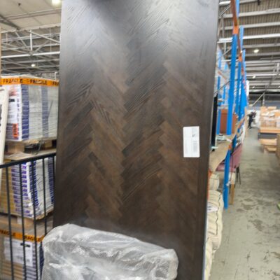 EX DISPLAY ADLEY JAPAN BLACK HERRINGBONE 2500MM DINING TABLE, WITH LEGS, SOLD AS IS