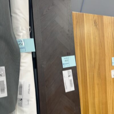 EX DISPLAY ADLEY JAPAN BLACK HERRINGBONE 2400MM BENCH SEAT WITH LEGS, SOLD AS IS