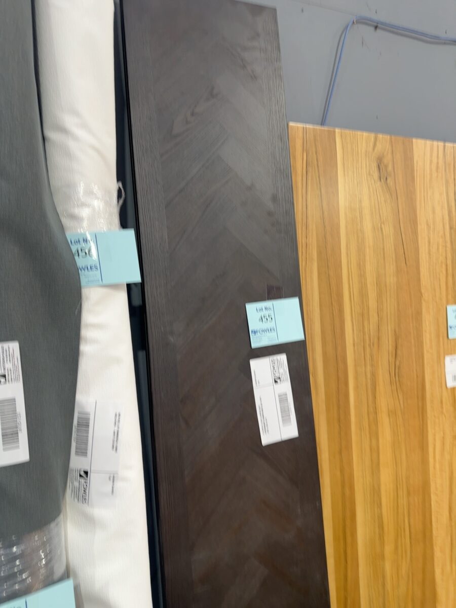 EX DISPLAY ADLEY JAPAN BLACK HERRINGBONE 2400MM BENCH SEAT WITH LEGS, SOLD AS IS