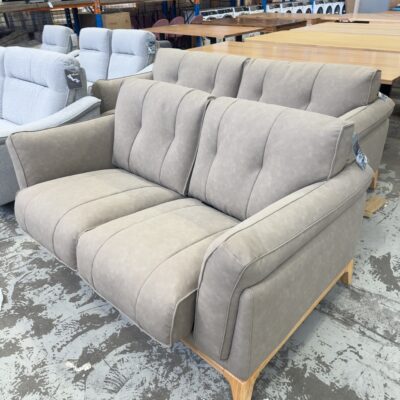 NEW SAMPLE COUCH - BINGLEY SOFA, CHINCHILLA LATE SEUDE, 3 SEATER AND 2 SEATER LOUNGE, SOLD AS IS
