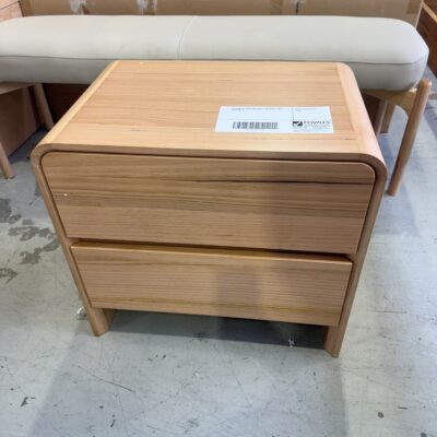 EX DISPLAY LENA MESSMATE BEDSIDE TABLE, SOLD AS IS