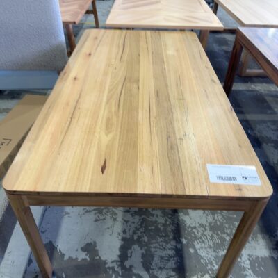 EX DISPLAY ALESSA 2000MM WORMY CHESTNUT DINING TABLE SOLD AS IS