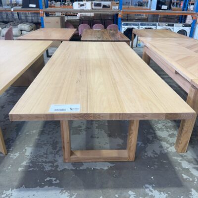 EX DISPLAY HAMILTON 2700MM MESSMATE DINING TABLE SOLD AS IS