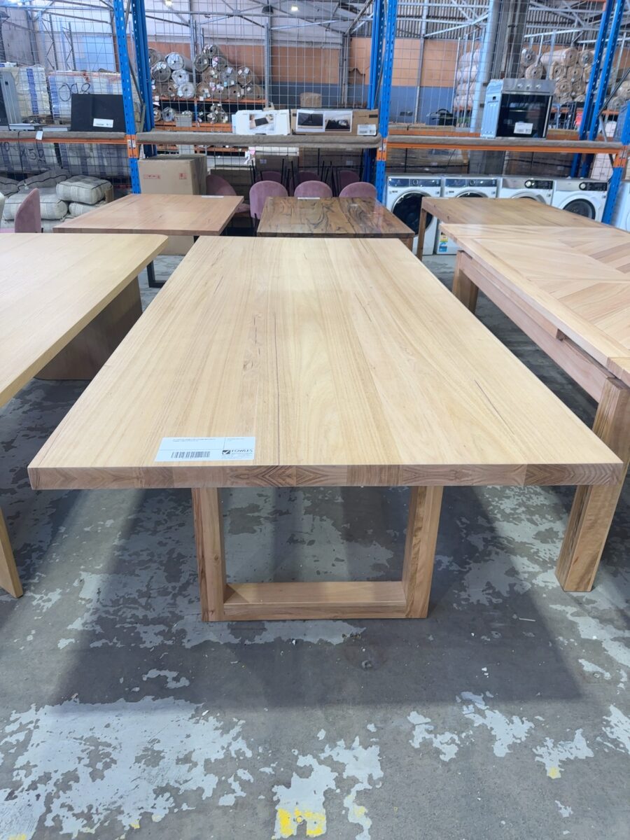 EX DISPLAY HAMILTON 2700MM MESSMATE DINING TABLE SOLD AS IS