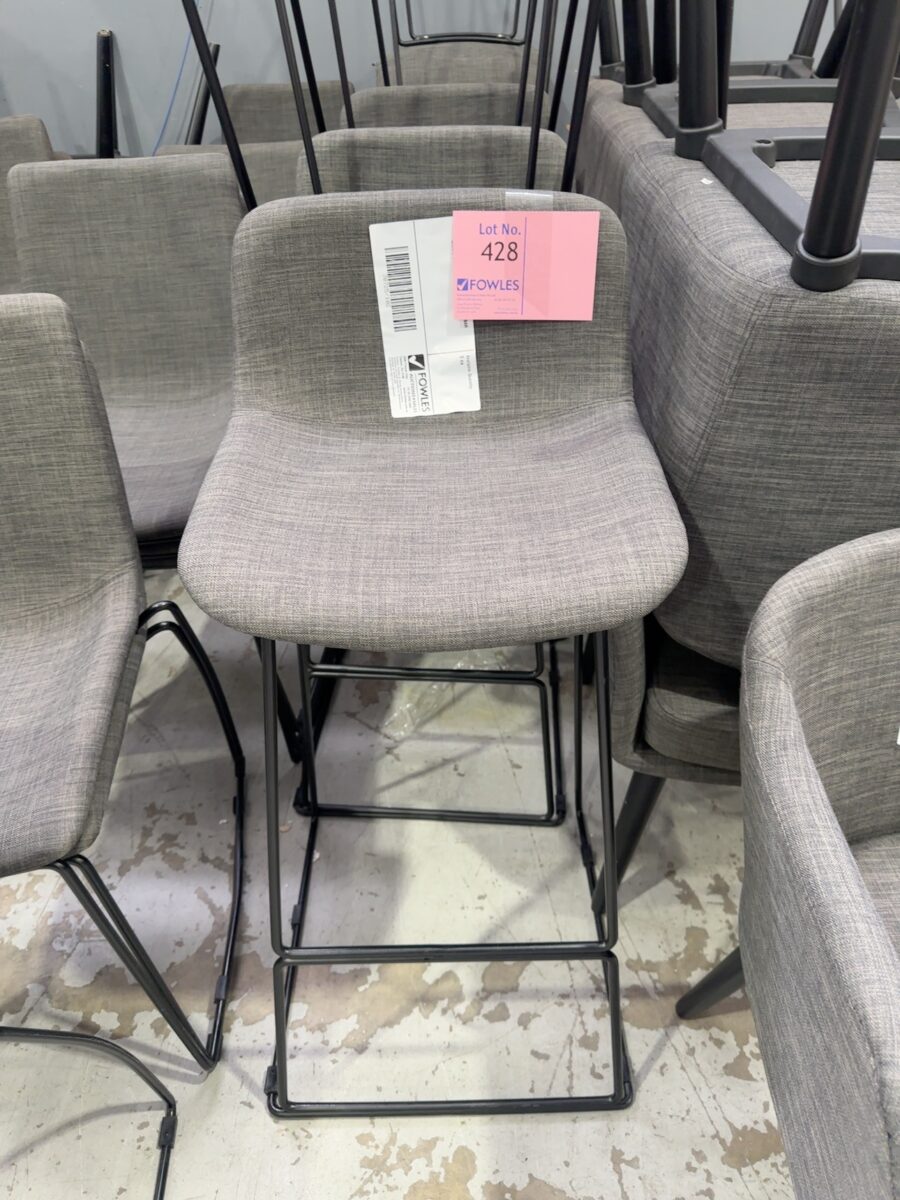 EX OFFICE FURNITURE - DARK GREY BAR CHAIR, SOLD AS IS