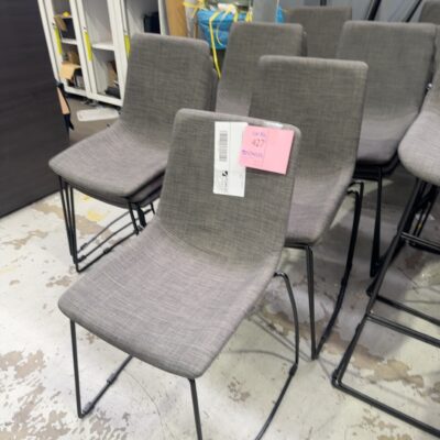 EX OFFICE FURNITURE - DARK GREY STACKABLE WAITING AREA CHAIR, SOLD AS IS
