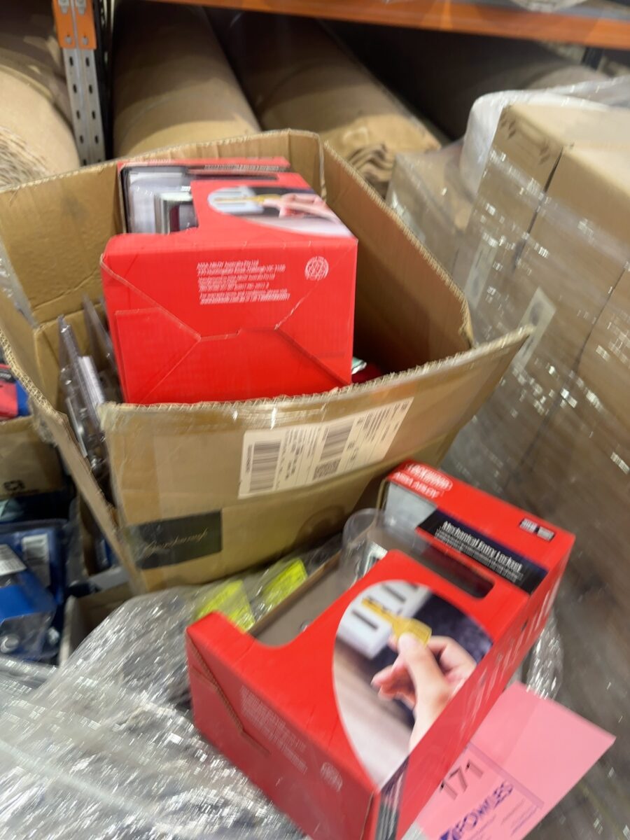 PALLET OF SCHLAGE DOOR LEVERS, PRIVACY, PASSAGE, ENTRANCE ETC, SOLD AS IS