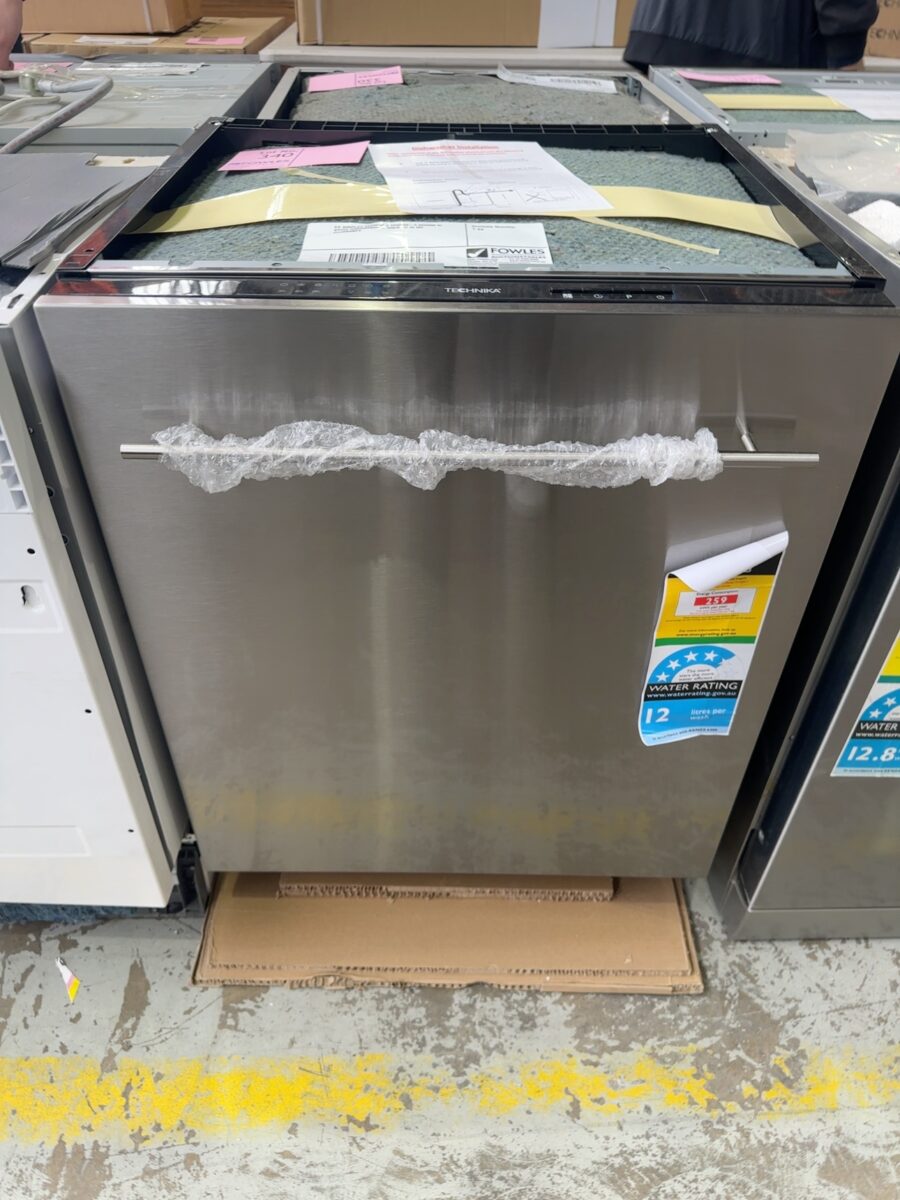 EX DISPLAY TECHNIKA TDX855-5 600MM S/STEEL DISHWASHER, SOLD AS IS NO WARRANTY
