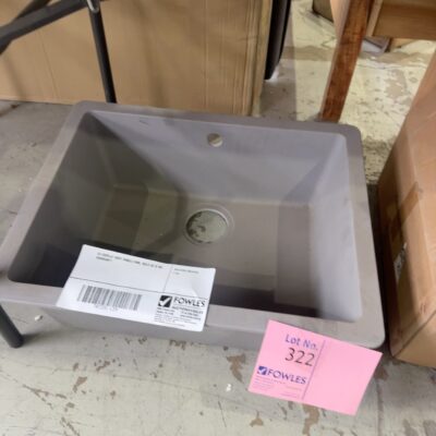 EX DISPLAY GREY SINGLE SINK, SOLD AS IS NO WARRANTY