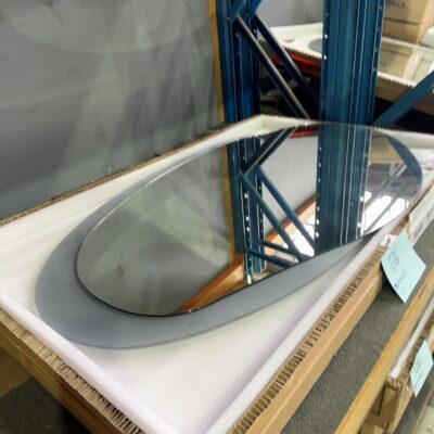 AULIC EVANSTON LED MIRROR WITH MATTE GREY ACRYLIC EDGE 1300MM X 763MM RRP89 LMEST-1300MG