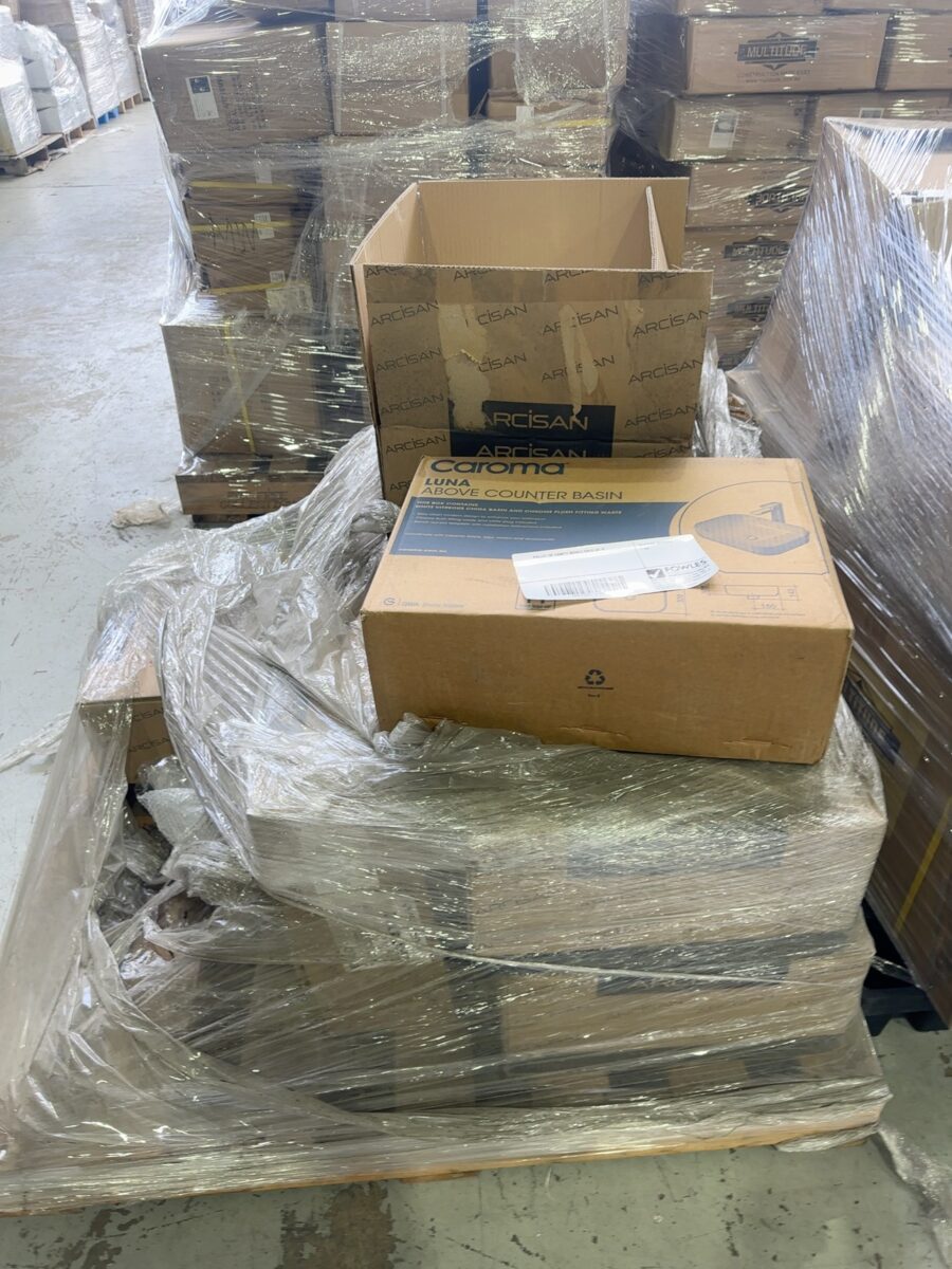 PALLET OF VANITY BOWLS SOLD AS IS