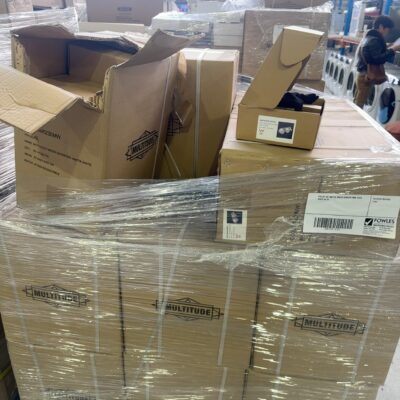PALLET OF MATTE WHITE SPOUTS AND TAPS SOLD AS IS