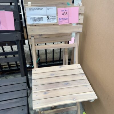 NEW BOX OF 2 QTY SOFIA TIMBER FOLDING DINING CHAIR, ACACIA TIMBER ORGANIC WHITE, 673763