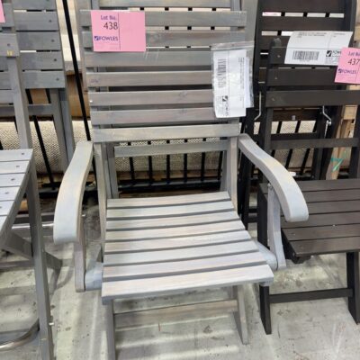 NEW BOX OF 2 QTY CASINO TIMBER FOLDING DINING CHAIR, ACACIA TIMBER DUSK GREY, 676351