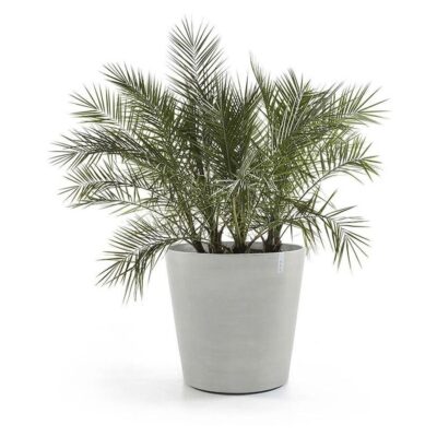 NEW AMSTERDAM 80CM PLANT POT WITH INBUILT WHEELS, TAUPE RRP5