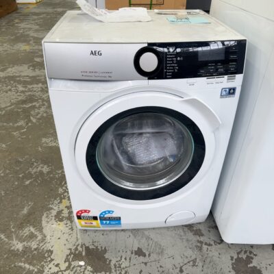 AEG 8kg 6000 SERIES FRONT LOAD WASHING MACHINE WITH PROSENSE TECHNOLOGY, 1400 SPIN SPEED, 10 WASH PROGRAMS, STEAM REFRESH OPTION, WOOLMARK BLUE CERTIFICATION, ULTRA QUICK PROGRAM, AQUA CONTROL SYSTEM, MODEL LF6ES8431A **3 YEAR MANUFACTURER WARRANTY**