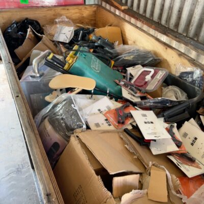 LARGE MYSTERY BOX FULL OF ASST'D ITEMS- (ANY POWER TOOLS IN THIS LOT ARE SOLD AS NOT WORKING AND FOR SPARE PARTS ONLY)