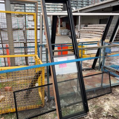 2400X590 DOUBLE HUNG ALUMINIUM WINDOW WITH FLYSCREEN