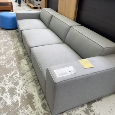 EX STAGING HIRE - GREY MODULAR 3 SEATER COUCH SOLD AS IS