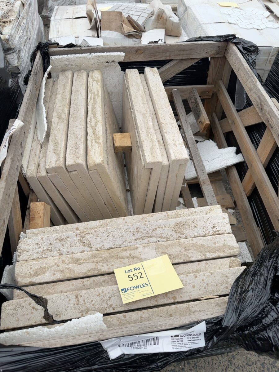 PALLET OF NICE LIMESTONE COPING/TREADS 600MM X 400MM X 30MM/60MM, 23PCS #11