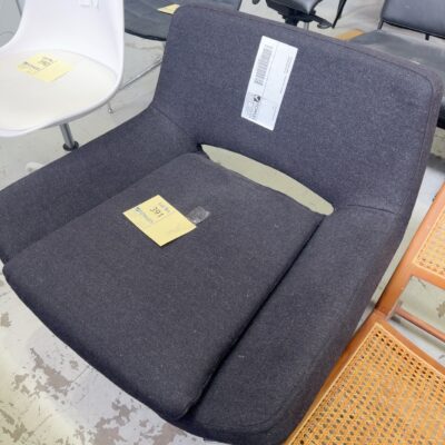 EX STAGING HIRE - BLACK FELT SWIVEL CHAIR SOLD AS IS