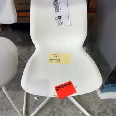 EX STAGING HIRE - WHITE CHAIR, SOLD AS IS