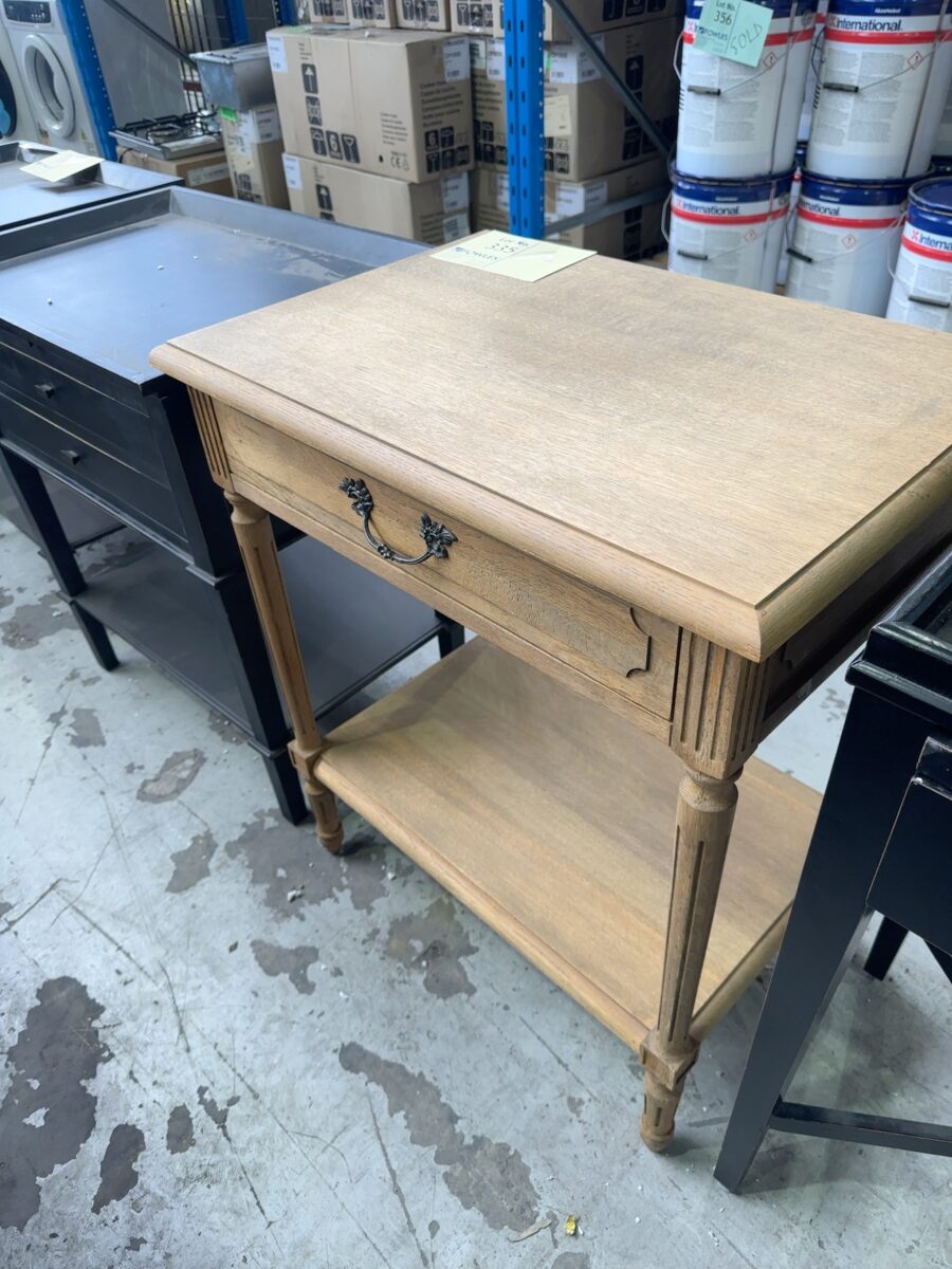 EX STAGING - OAK BEDSIDE/SIDE TABLE SOLD AS IS